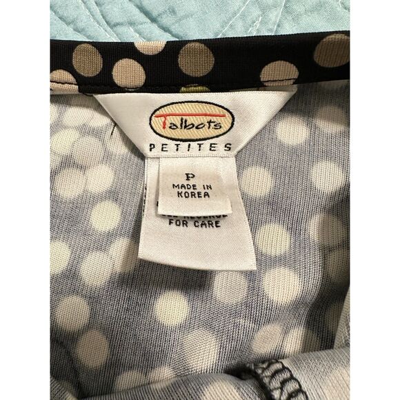 Talbots Skirt Size P/XS Black Brown Green Polka Dot Stretch Flare - Picture 5 of 6